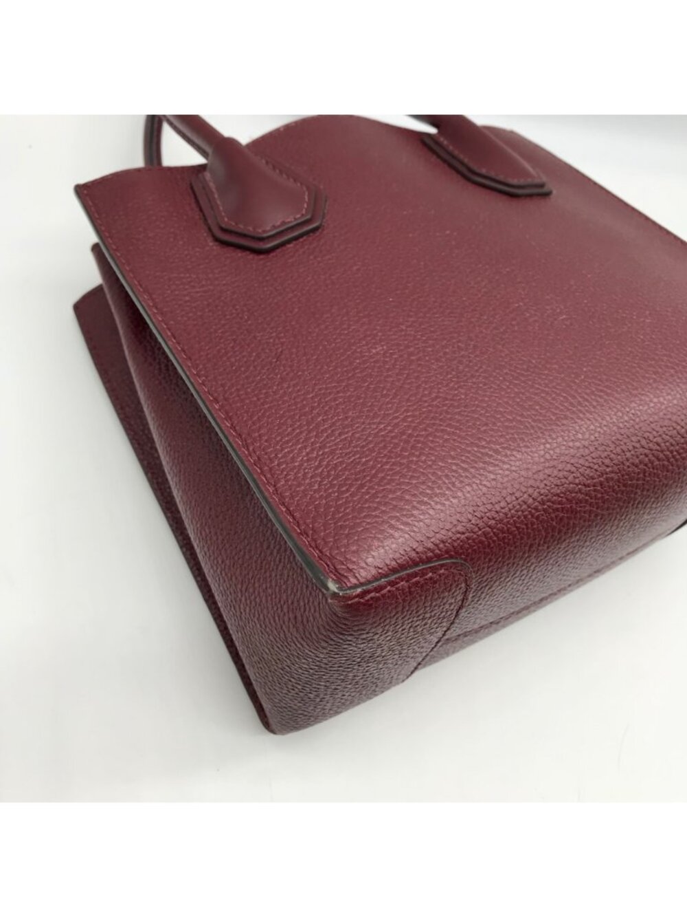 Michael Kors Burgundy Pebbled Leather Mercer Convertible Satchel - Picture 9 of 10